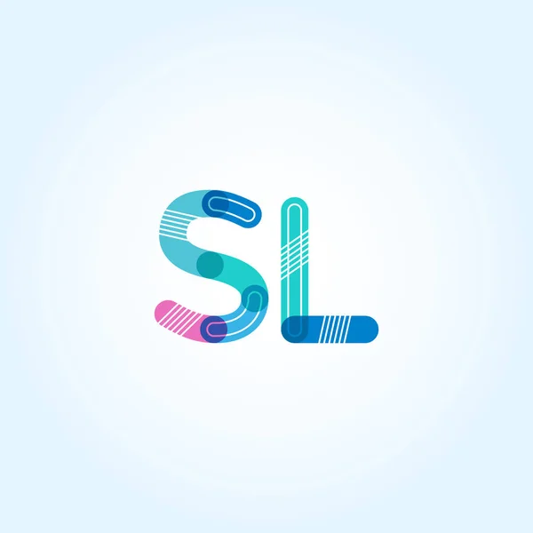 SL ansluten bokstäver logotyp — Stock vektor