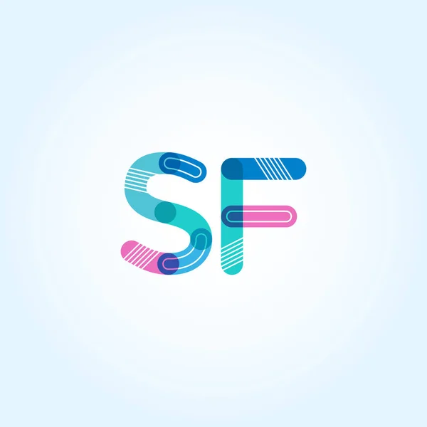 SF connected letters logo — Stock Vector