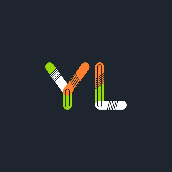 YL connected letters logo — Stock Vector