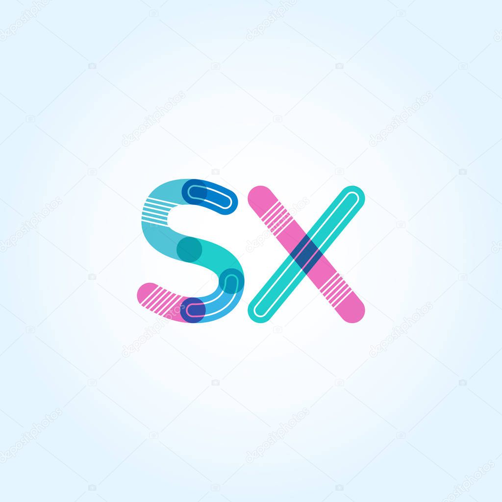 SX connected letters Company Logo template. Vector illustration, corporate identity