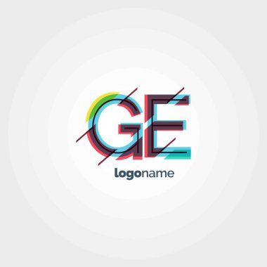 Ge multicolour harf logo