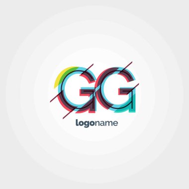 Gg multicolour harf logo