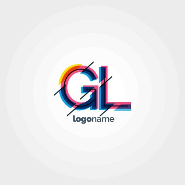 GL multicolour harf logo