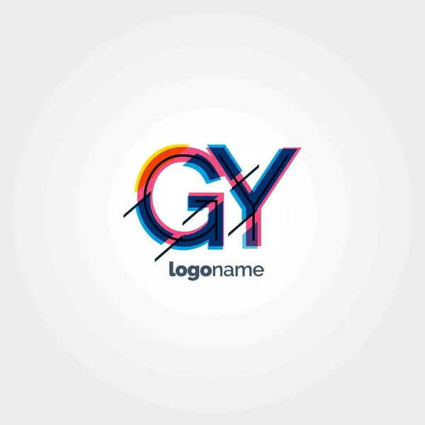 GY multicolour letters logo — Stock Vector