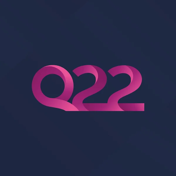 Letter en cijfer Q22 logo — Stockvector