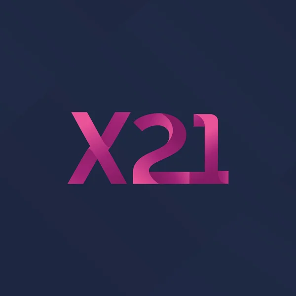 Lettre et chiffre X21 logo — Image vectorielle