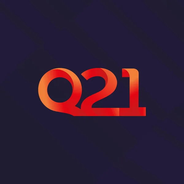 Letter en cijfer Q21 logo — Stockvector