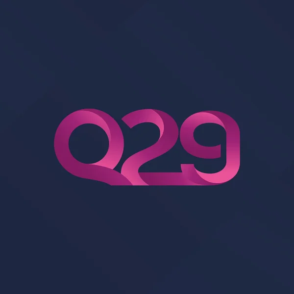 문자와 숫자 Q29 로고 — 스톡 벡터