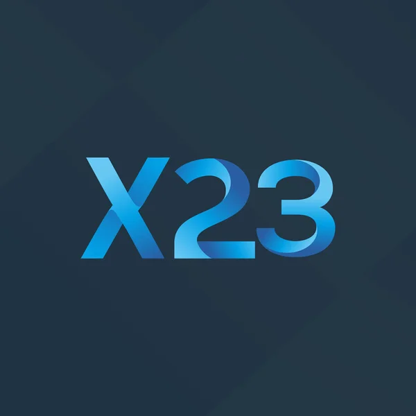 Bokstav och siffra X23 logotyp — Stock vektor