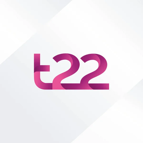 Harf ve rakam T22 logosu — Stok Vektör