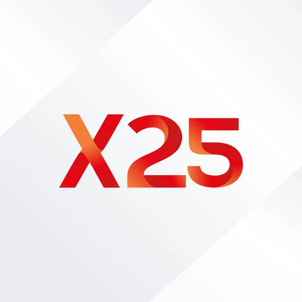 Lettre et chiffre X25 logo — Image vectorielle