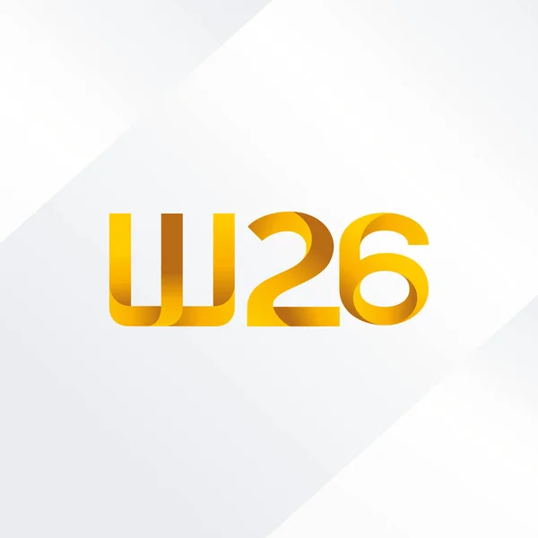 Logotipo letra e dígito W26 — Vetor de Stock