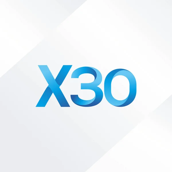 Буква и цифра логотипа X30 — стоковый вектор