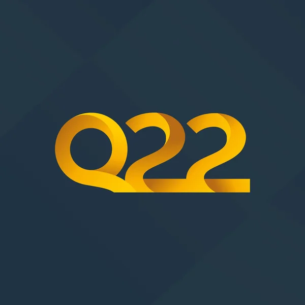 문자와 숫자 Q22 로고 — 스톡 벡터