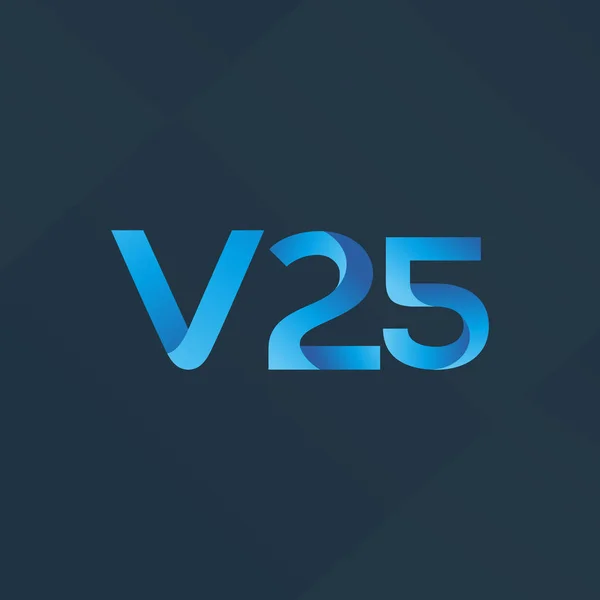 문자와 숫자 V25 로고 — 스톡 벡터