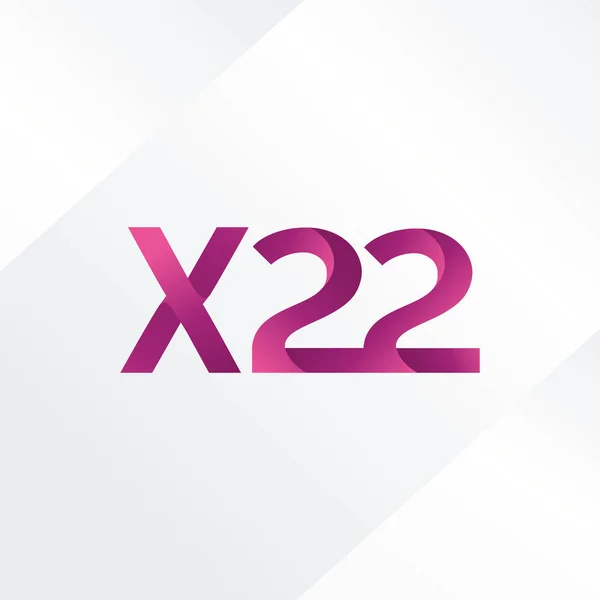 Bokstav och siffra X22 logotyp — Stock vektor