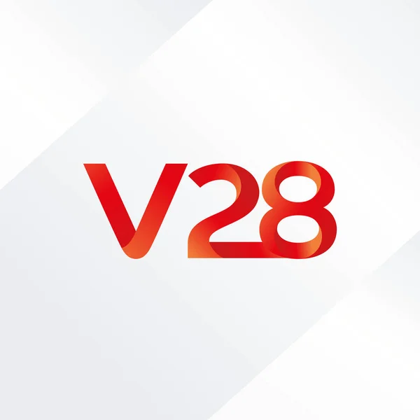 Betű és számjegy V28 logó — Stock Vector