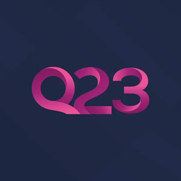 Letter en cijfer Q23 logo — Stockvector