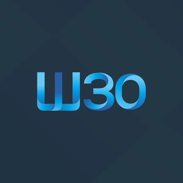 Logotipo letra e dígito W30 — Vetor de Stock