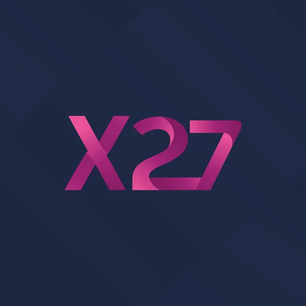 Lettre et chiffre X27 logo — Image vectorielle