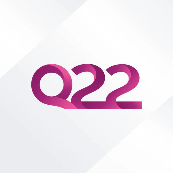 Písmeno a číslice Q22 logo — Stockový vektor