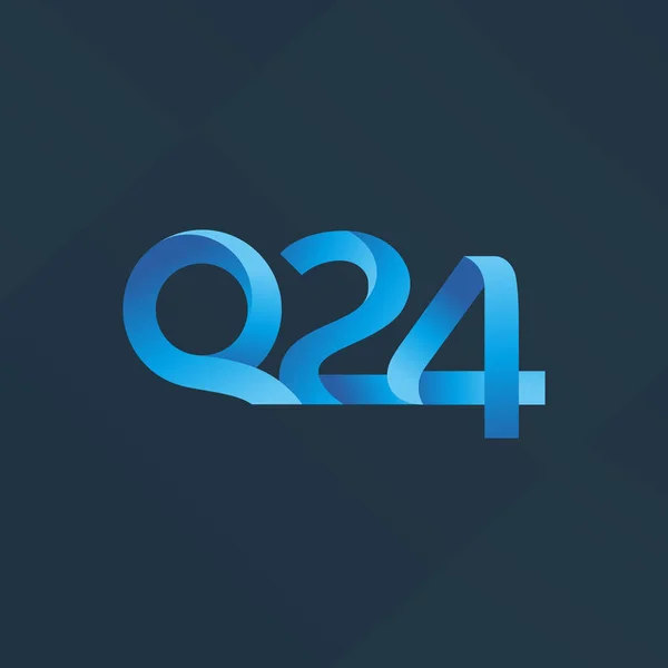 Письмо и цифра Q24 логотип — стоковый вектор