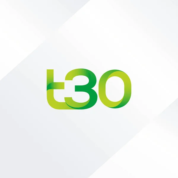 Lettre et chiffre logo T30 — Image vectorielle