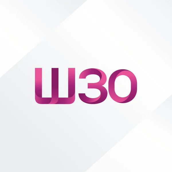 Logotipo letra e dígito W30 — Vetor de Stock