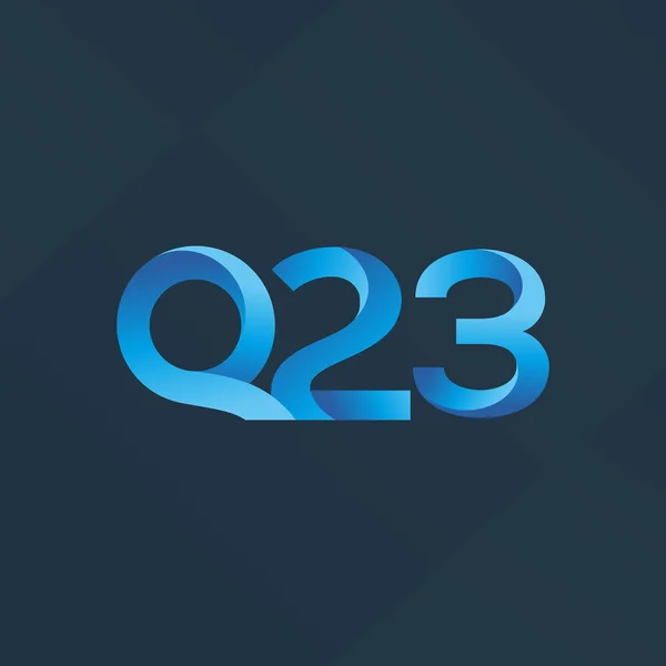 Письмо и цифра Q23 логотип — стоковый вектор