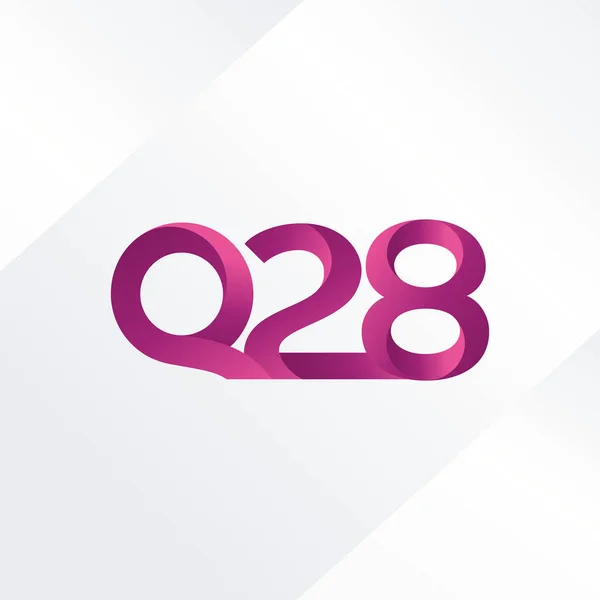 Písmeno a číslice Q28 logo — Stockový vektor
