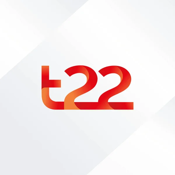 문자와 숫자 T22 로고 — 스톡 벡터