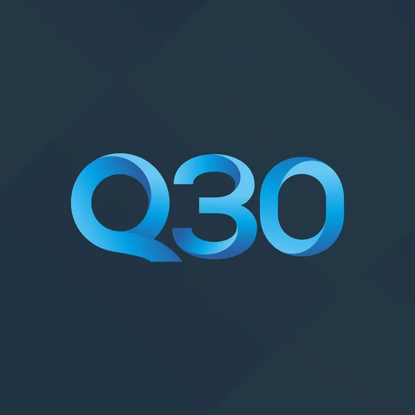 Betű és számjegy Q30 logó — Stock Vector