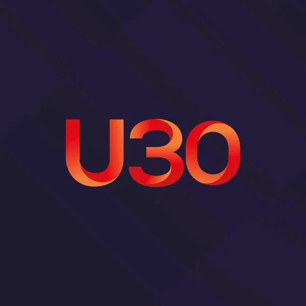 Γράμμα και αριθμός U30 λογότυπο — Διανυσματικό Αρχείο