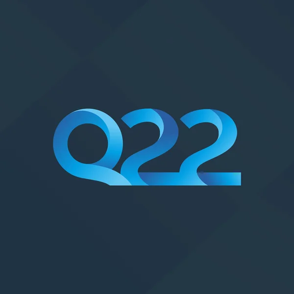 Letter en cijfer Q22 logo — Stockvector