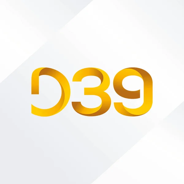 문자와 숫자 로고 D39 — 스톡 벡터