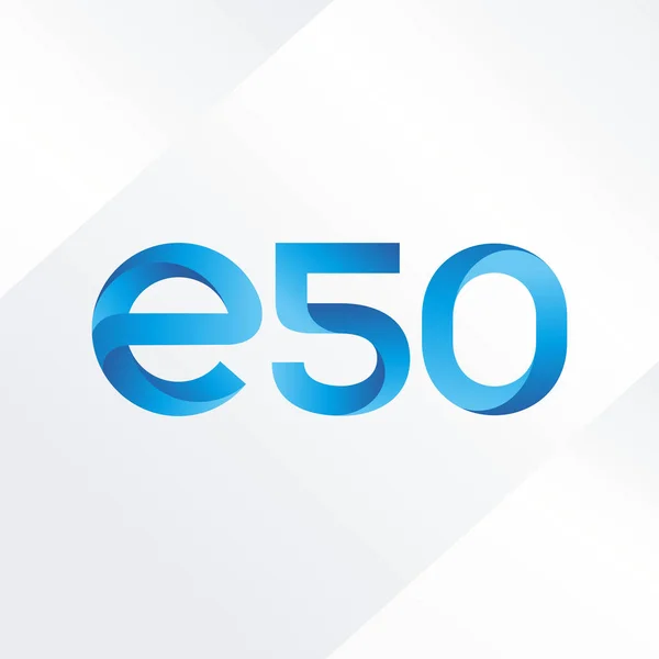 Písmeno a číslo logo E50 — Stockový vektor