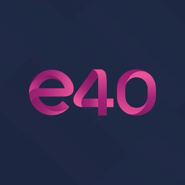 Písmeno a číslo logo E40 — Stockový vektor