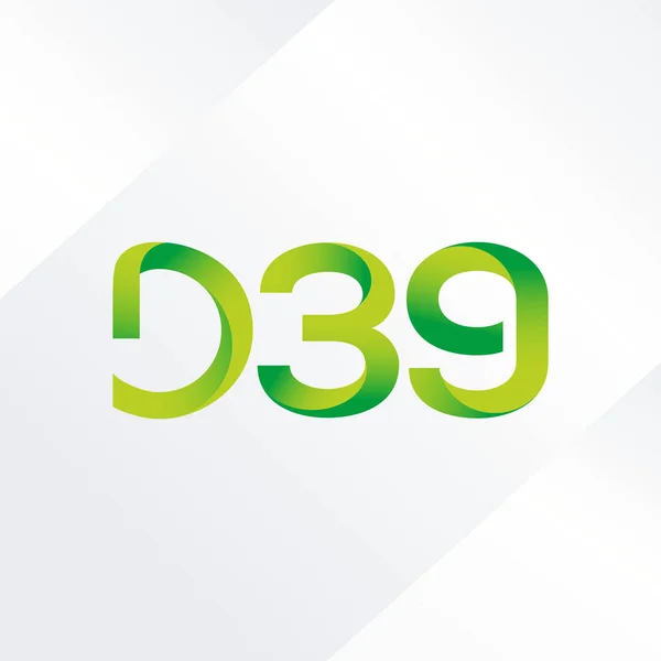 Brev och antal logotyp D39 — Stock vektor