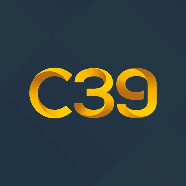 Letter and number logo C39 — Stock Vector