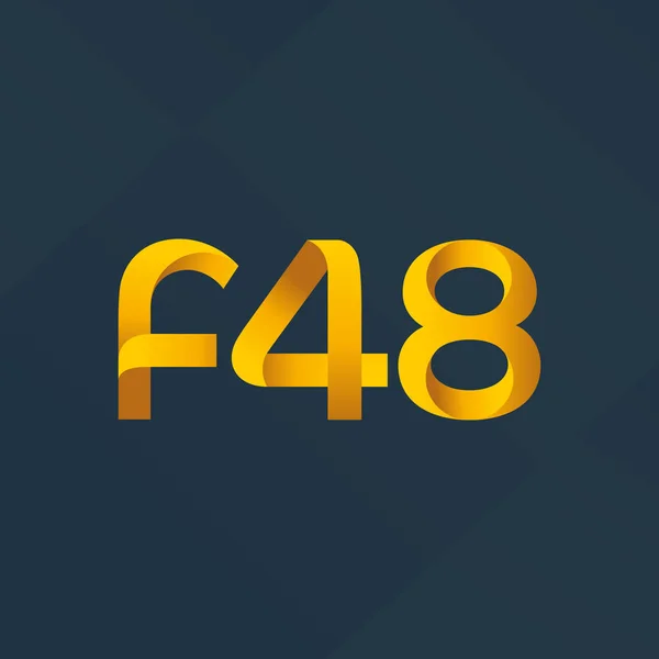 Letter and number logo F48 — Stock Vector