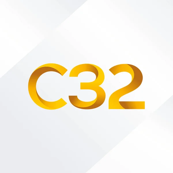 Letter and number logo C32 — Stock Vector