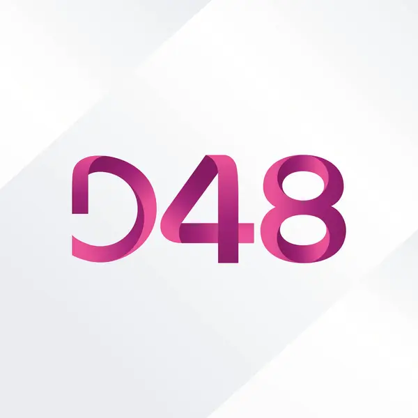 Logotipo da letra e do número D48 —  Vetores de Stock