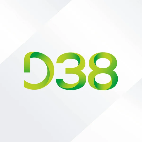 Litery i liczby logo D38 — Wektor stockowy