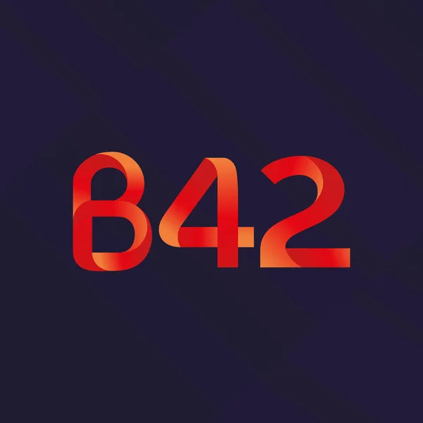Logotipo da letra e do número B42 — Vetor de Stock