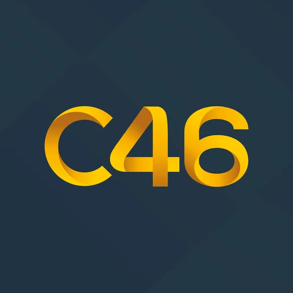 문자와 숫자 로고 C46 — 스톡 벡터