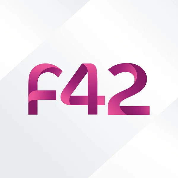 Logotipo da letra e do número F42 — Vetor de Stock