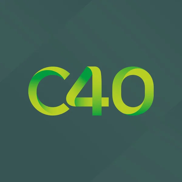 Písmeno a číslo logo C40 — Stockový vektor