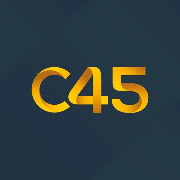 문자와 숫자 로고 C45 — 스톡 벡터