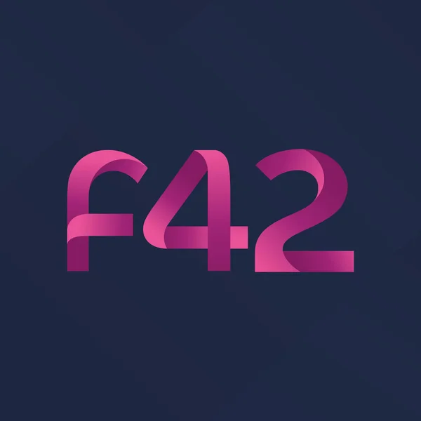 Logotipo da letra e do número F42 — Vetor de Stock