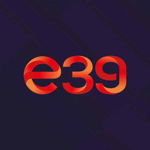 Písmeno a číslo logo E39 — Stockový vektor
